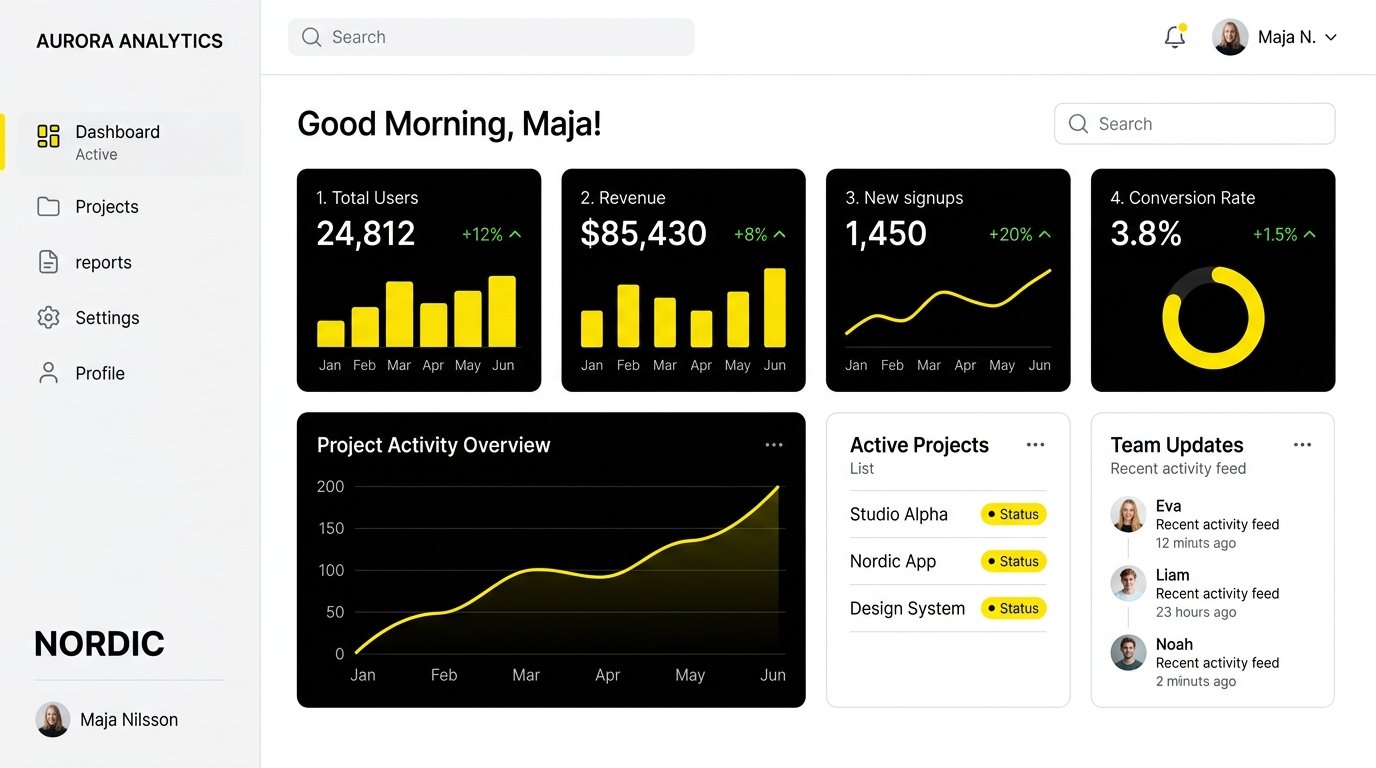 Nordic Analytics Dashboard Mockup